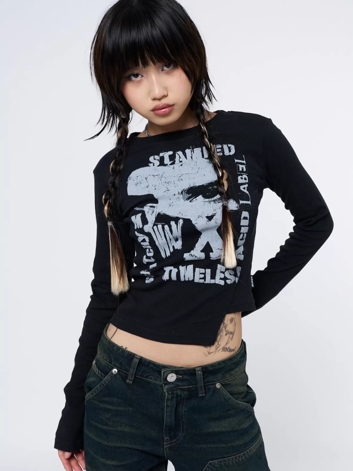 Hot Minga London Acid Vision Asymmetric Top Black