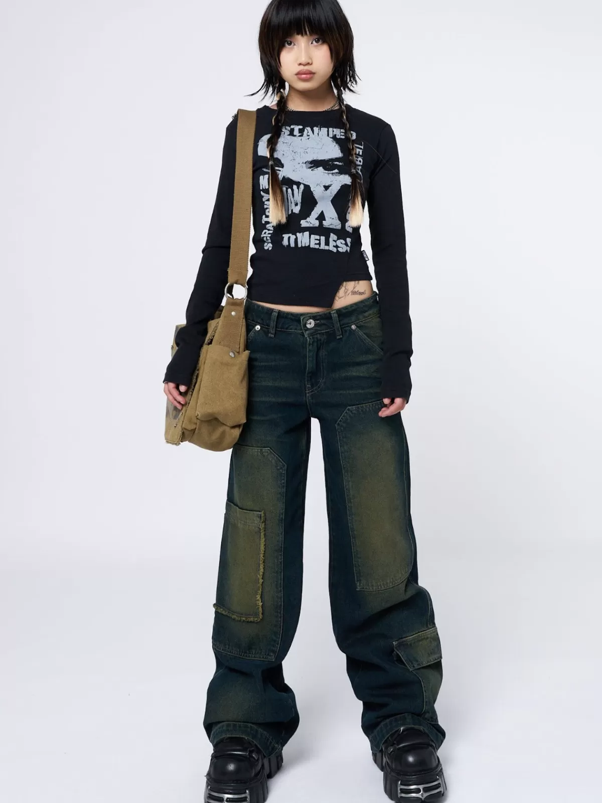 Hot Minga London Acid Vision Asymmetric Top Black
