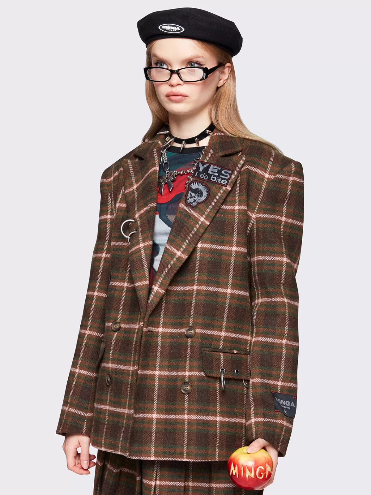 New Minga London Audrey Plaid Blazer Multi