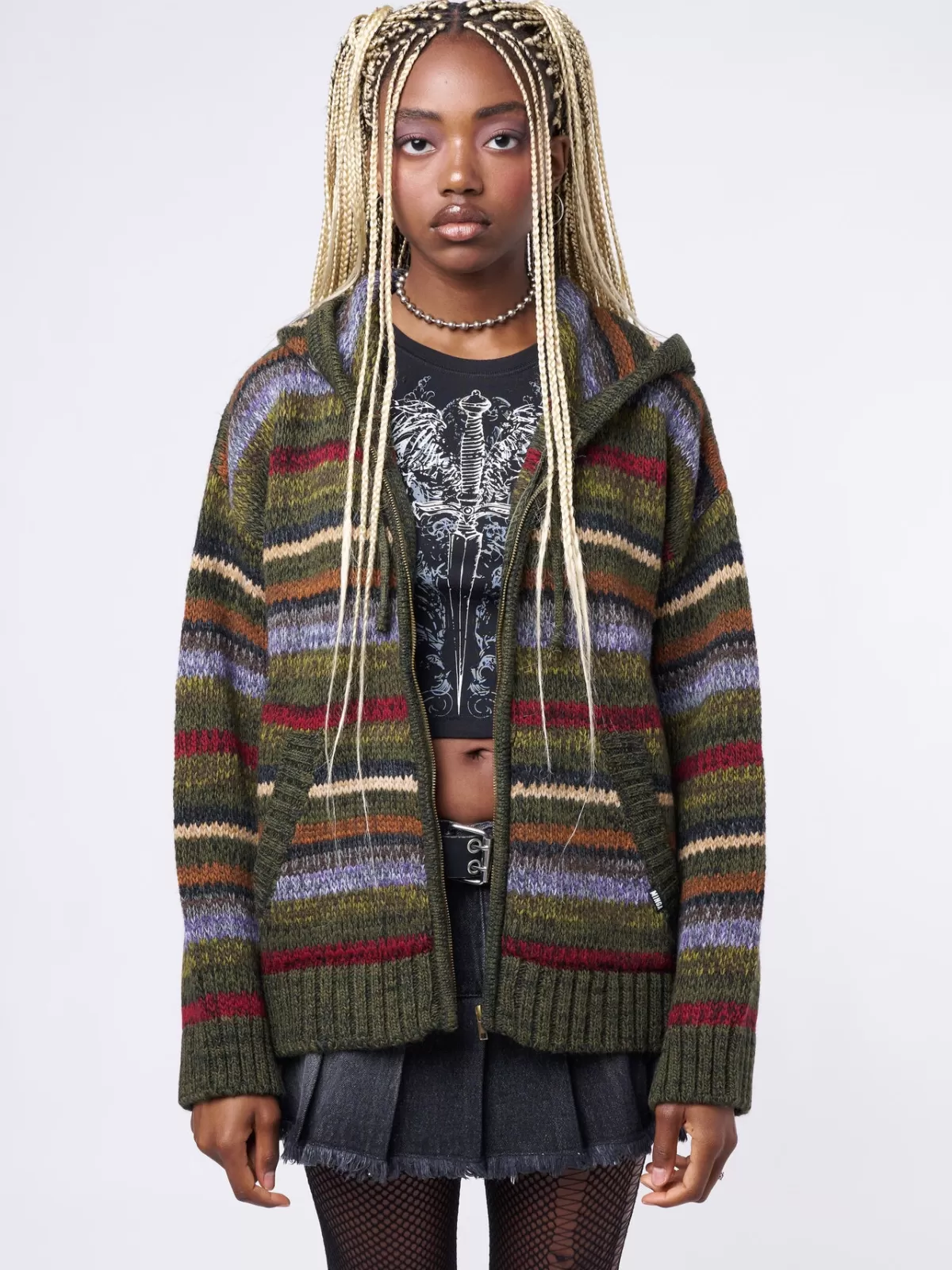 Best Sale Minga London Aya Oversized Knitted Zip-Up Hoodie Green