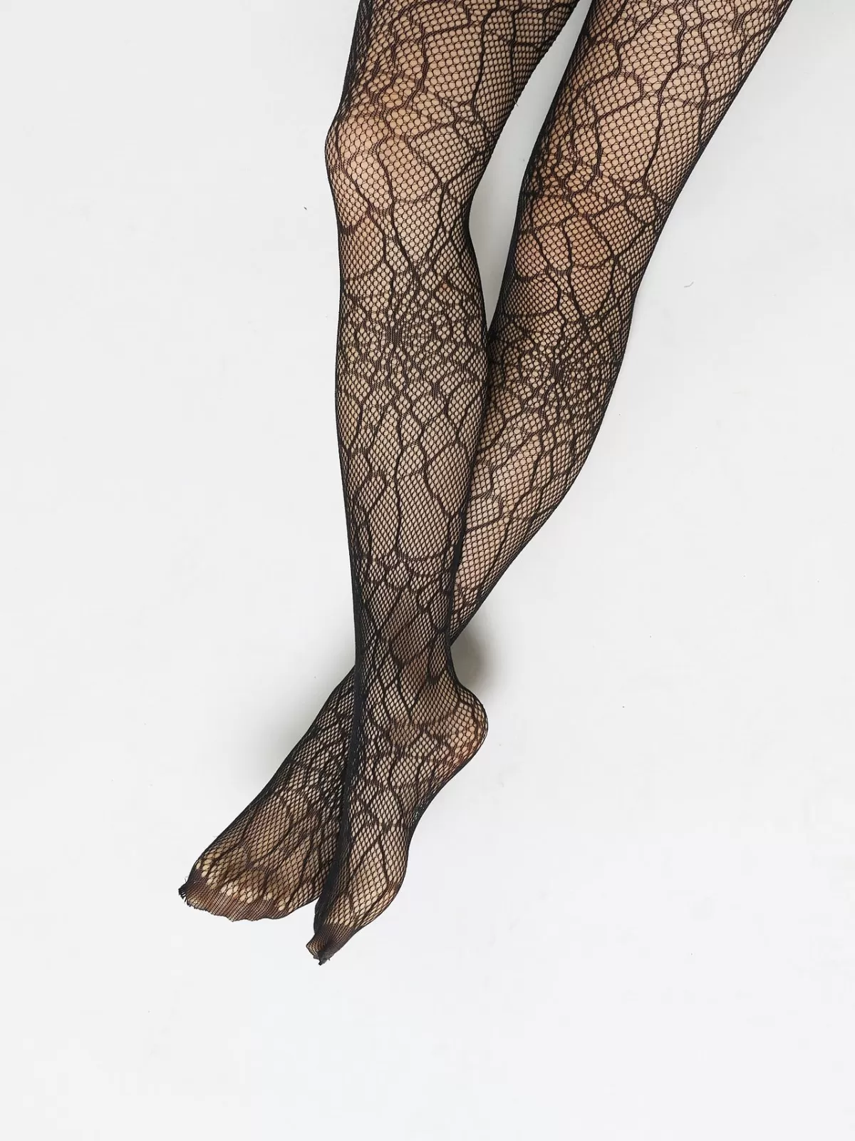 Store Minga London Forest Web Patterned Tights Black