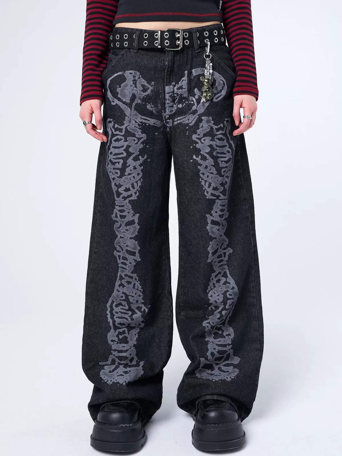 Clearance Minga London Bones Washed Jeans Black