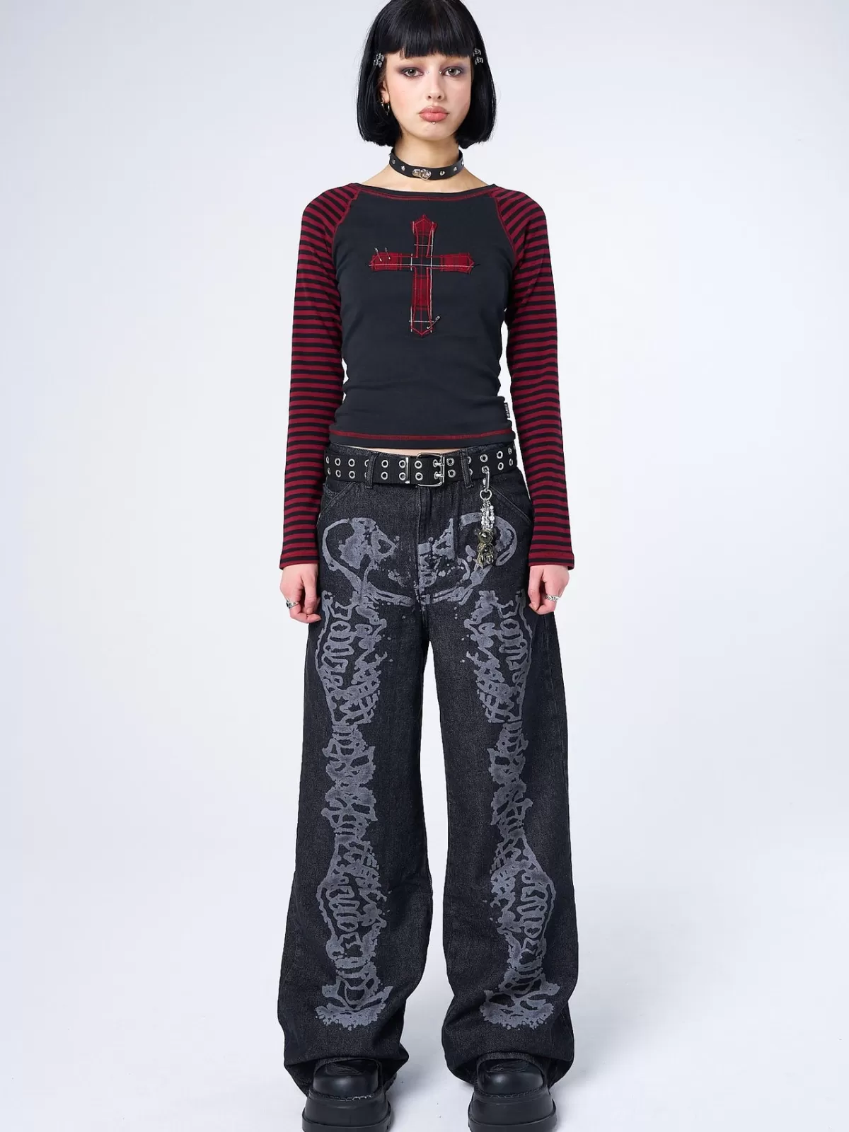 Clearance Minga London Bones Washed Jeans Black