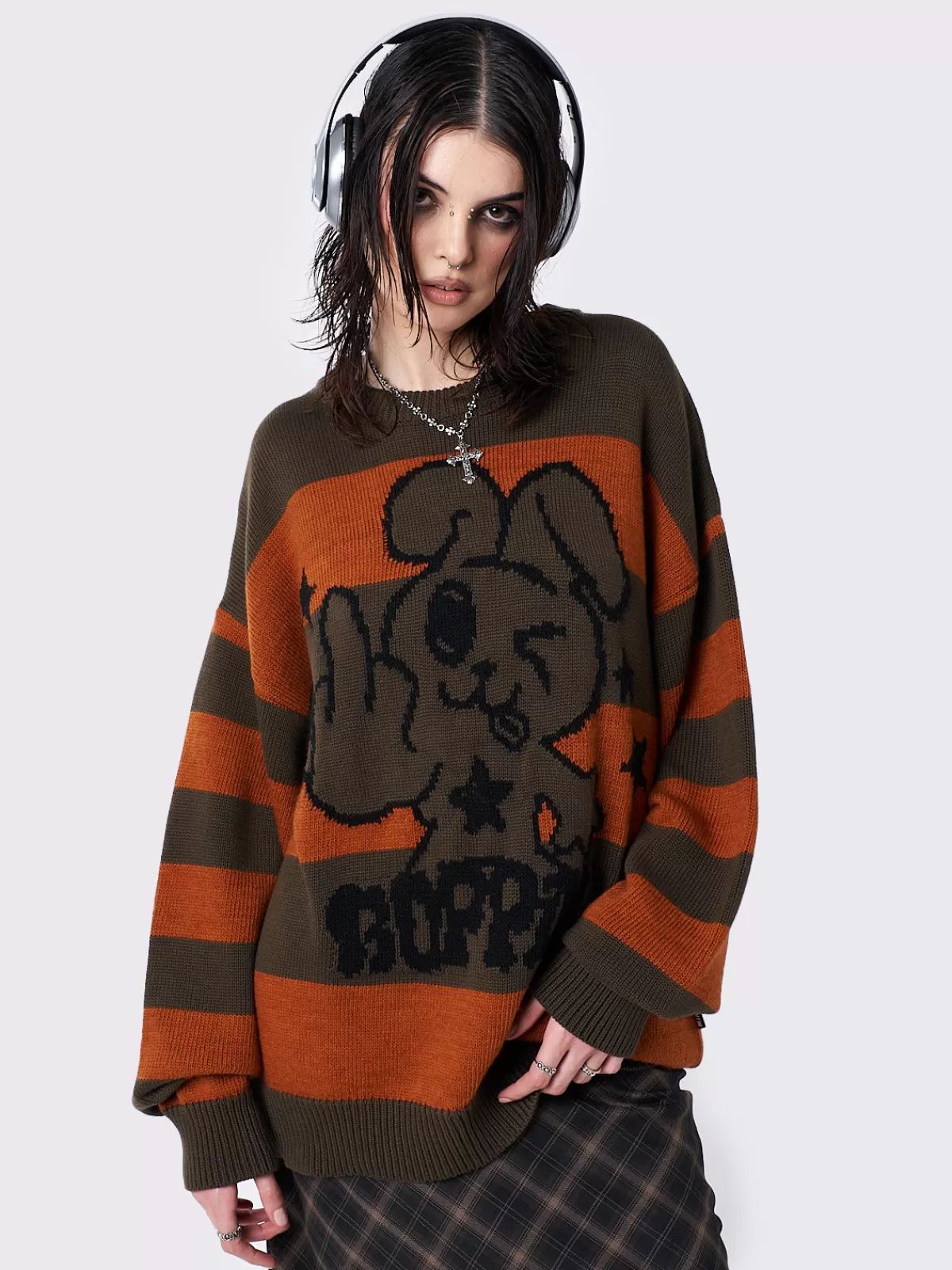New Minga London Boppin! Jacquard Striped Knit Sweater Multi