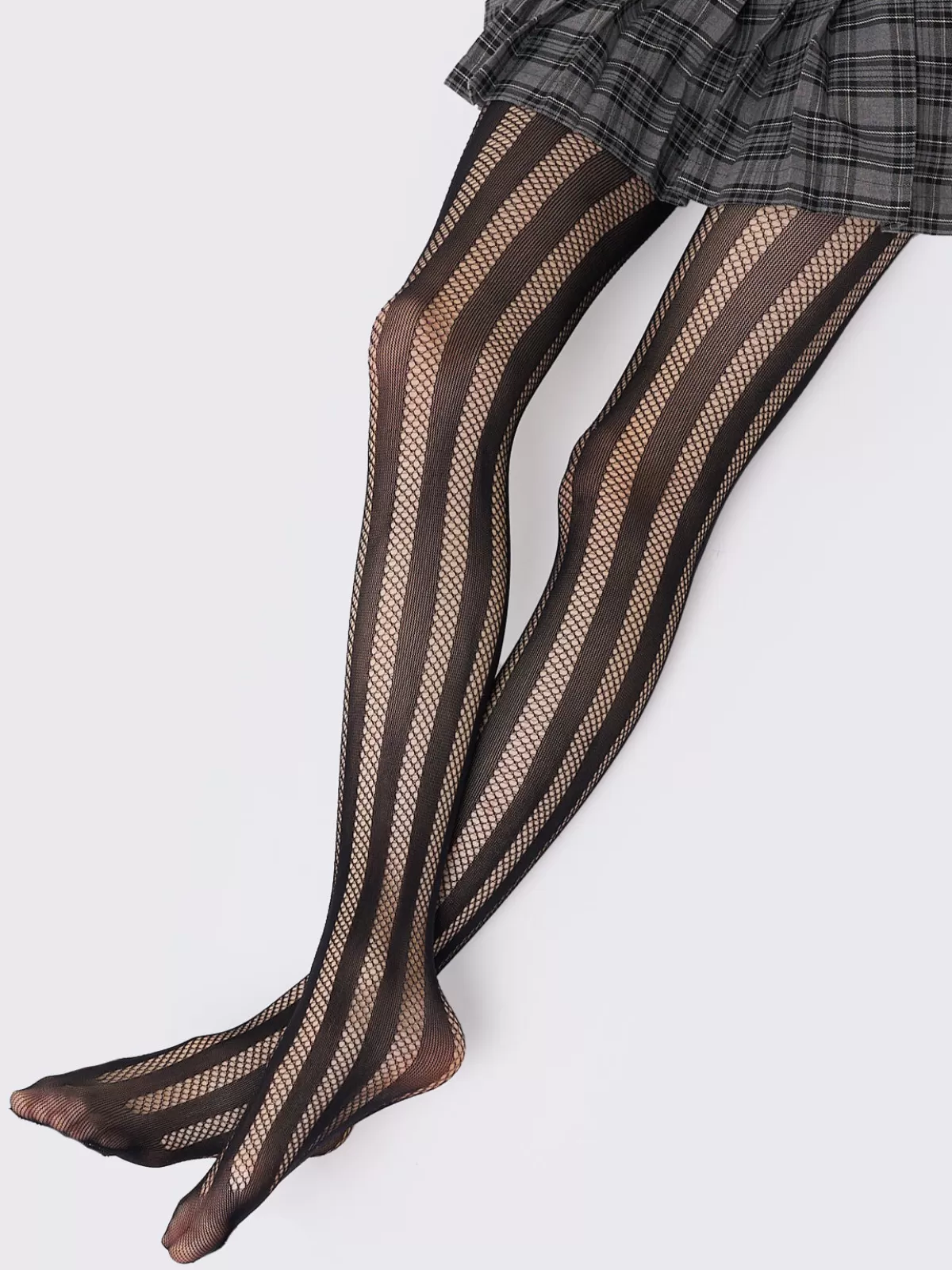 Best Minga London Brea Striped Fishnet Tights Black
