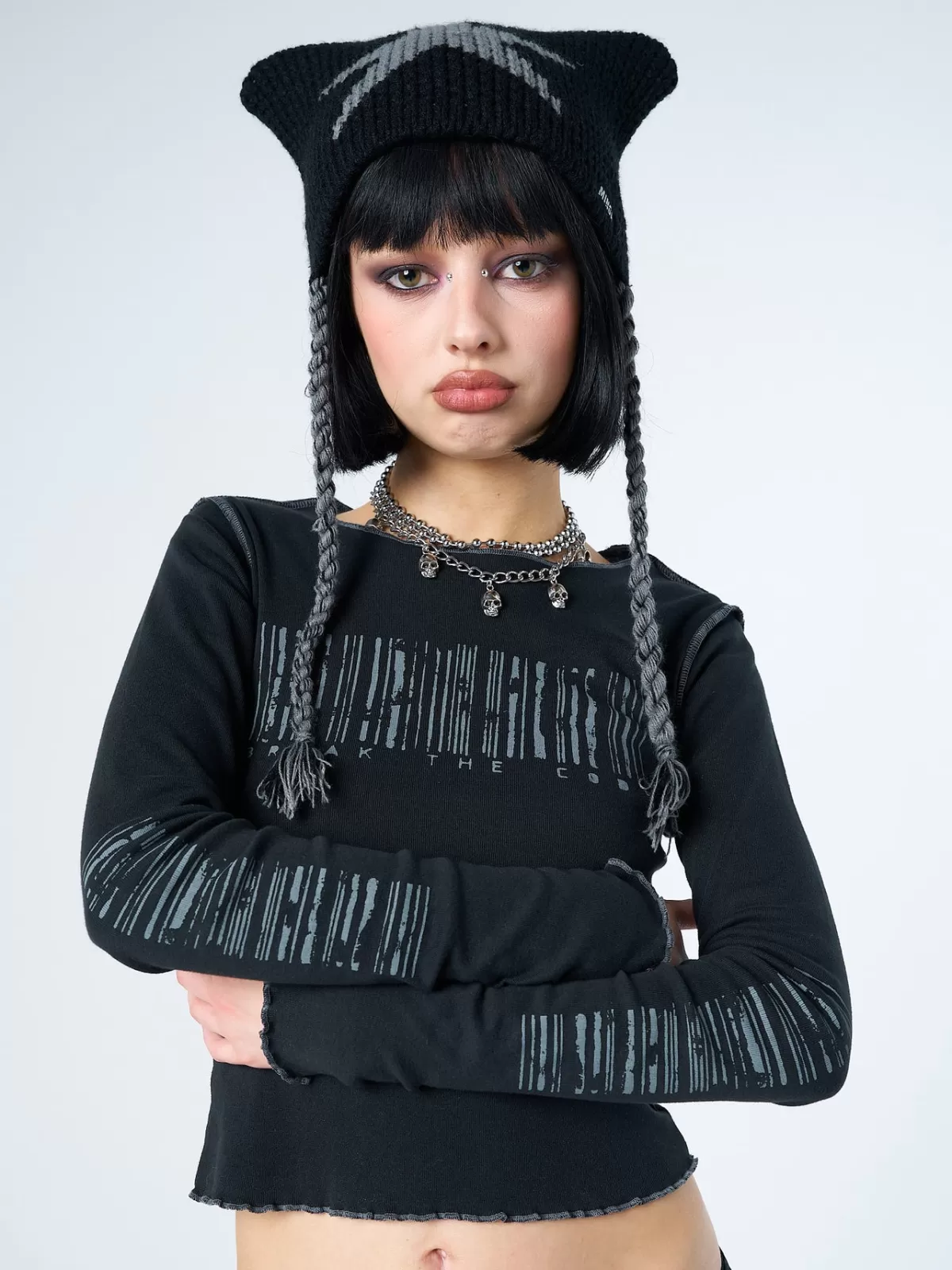 Outlet Minga London Break The Code Graphic Top Black