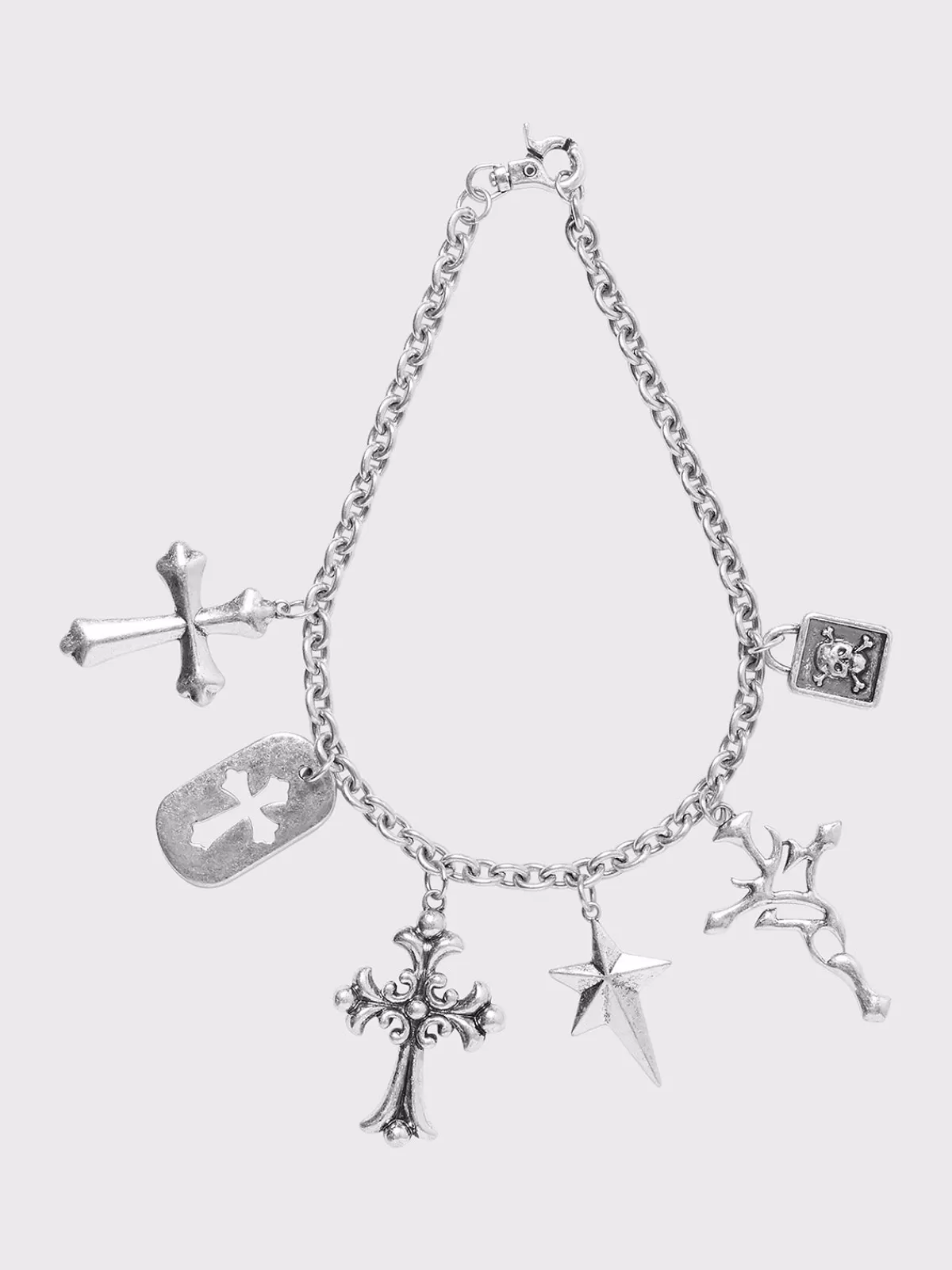 Cheap Minga London Brutal Cross Charm Chain Necklace Silver