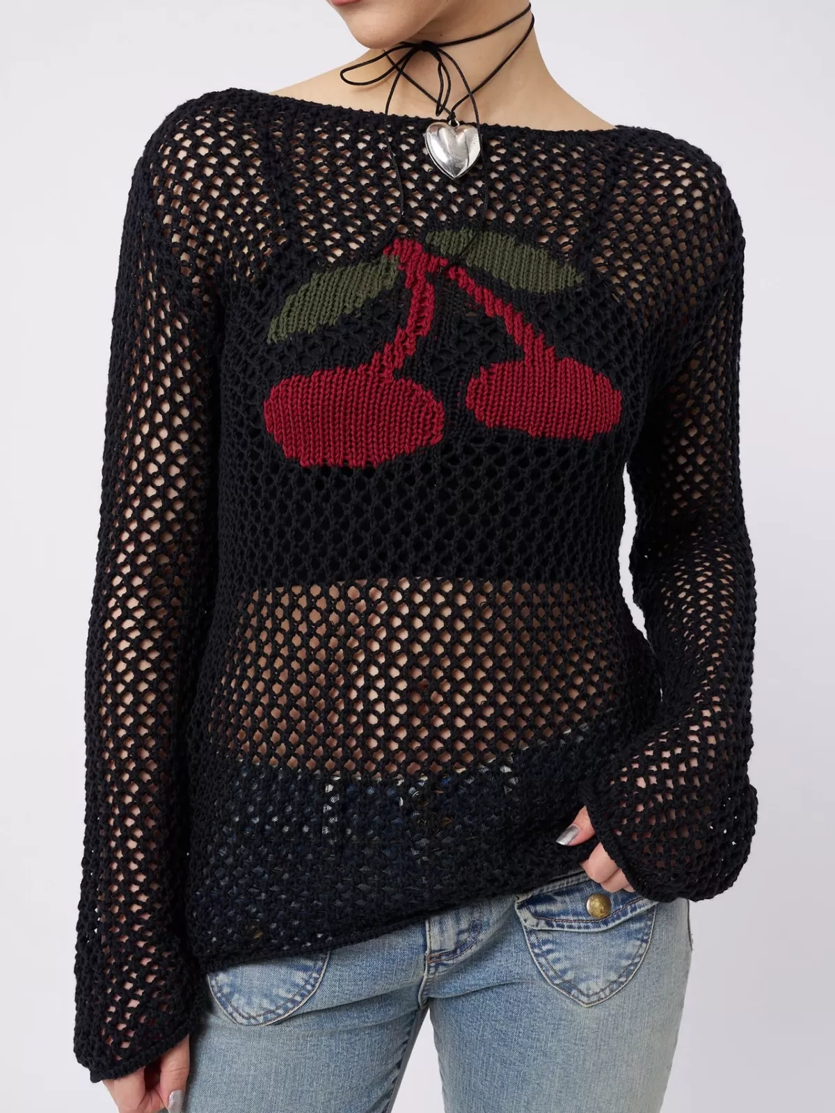Cheap Minga London Cerise Open Knit Jumper Black