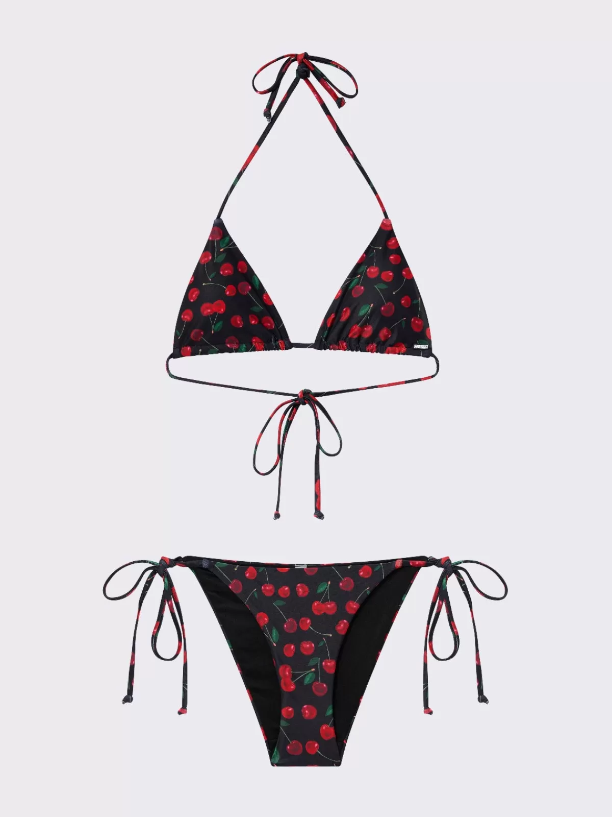 Shop Minga London Cherry Bomb Triangle Bikini Top Black