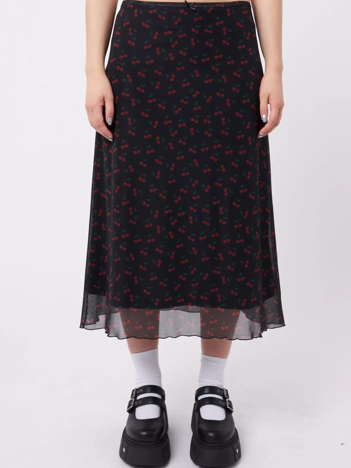 Cheap Minga London Cherry Cola Mesh Midi Skirt Black
