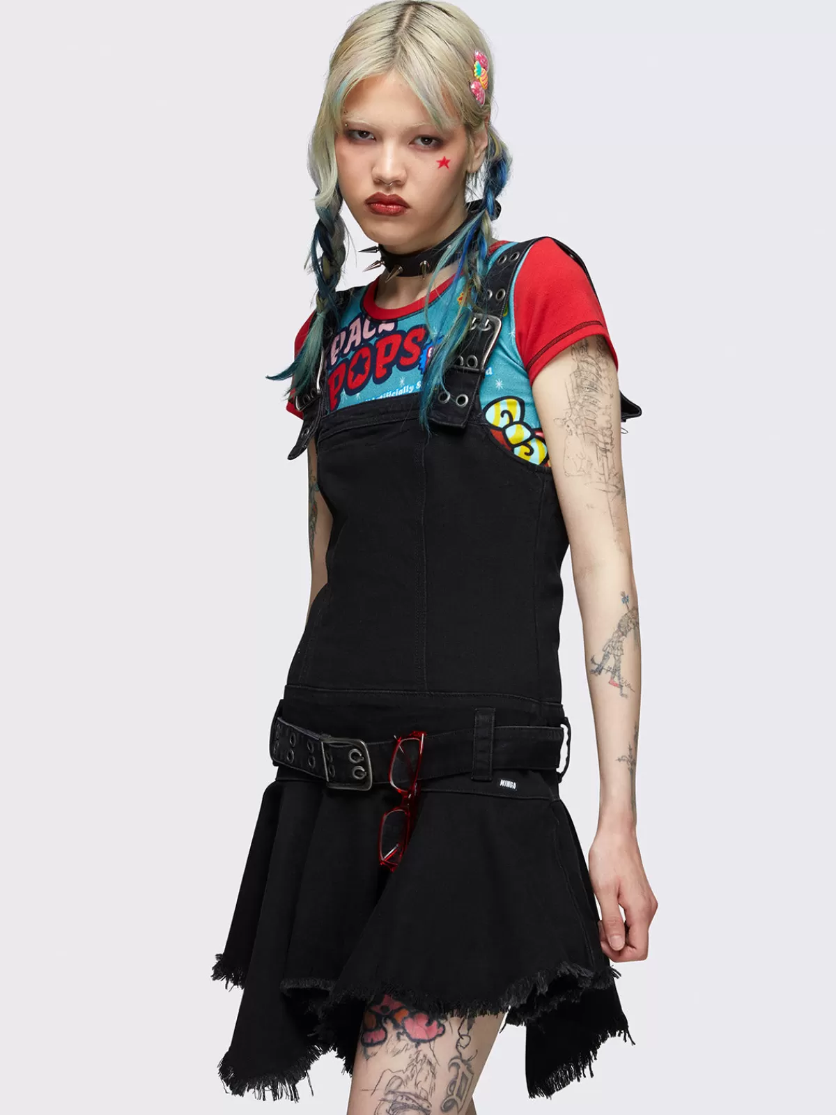 Hot Minga London Claire Denim Mini Dress Black