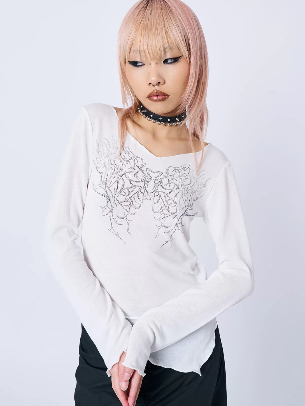 Sale Minga London Cryptic Love Asymmetric Top White
