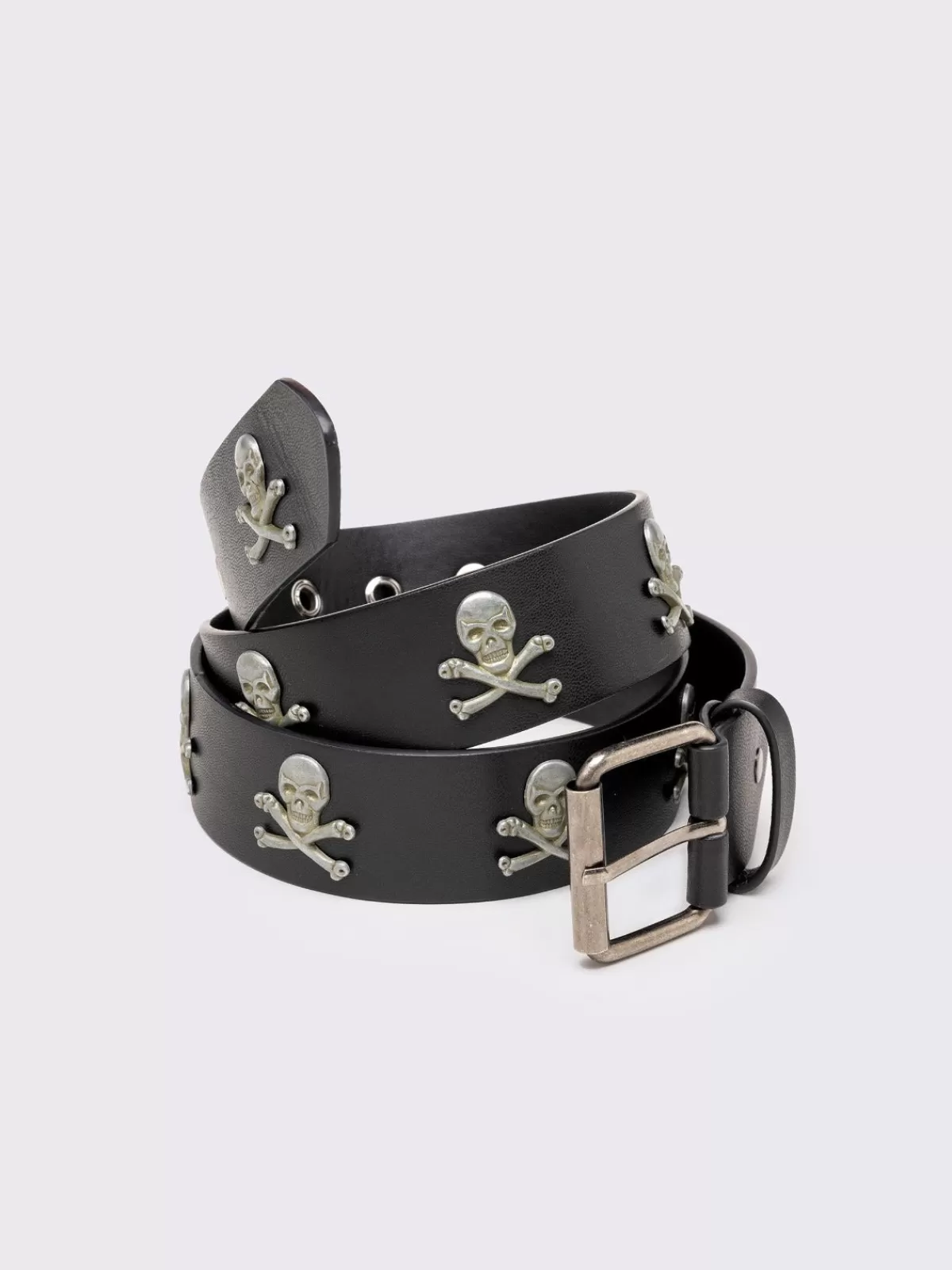 Online Minga London Cryptic Skull Buckle Belt Black