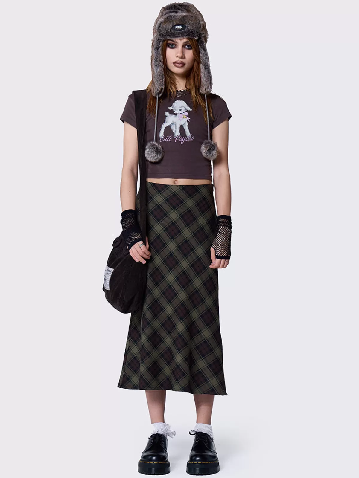 Clearance Minga London Cute Psycho Lamb Graphic Baby Tee Brown