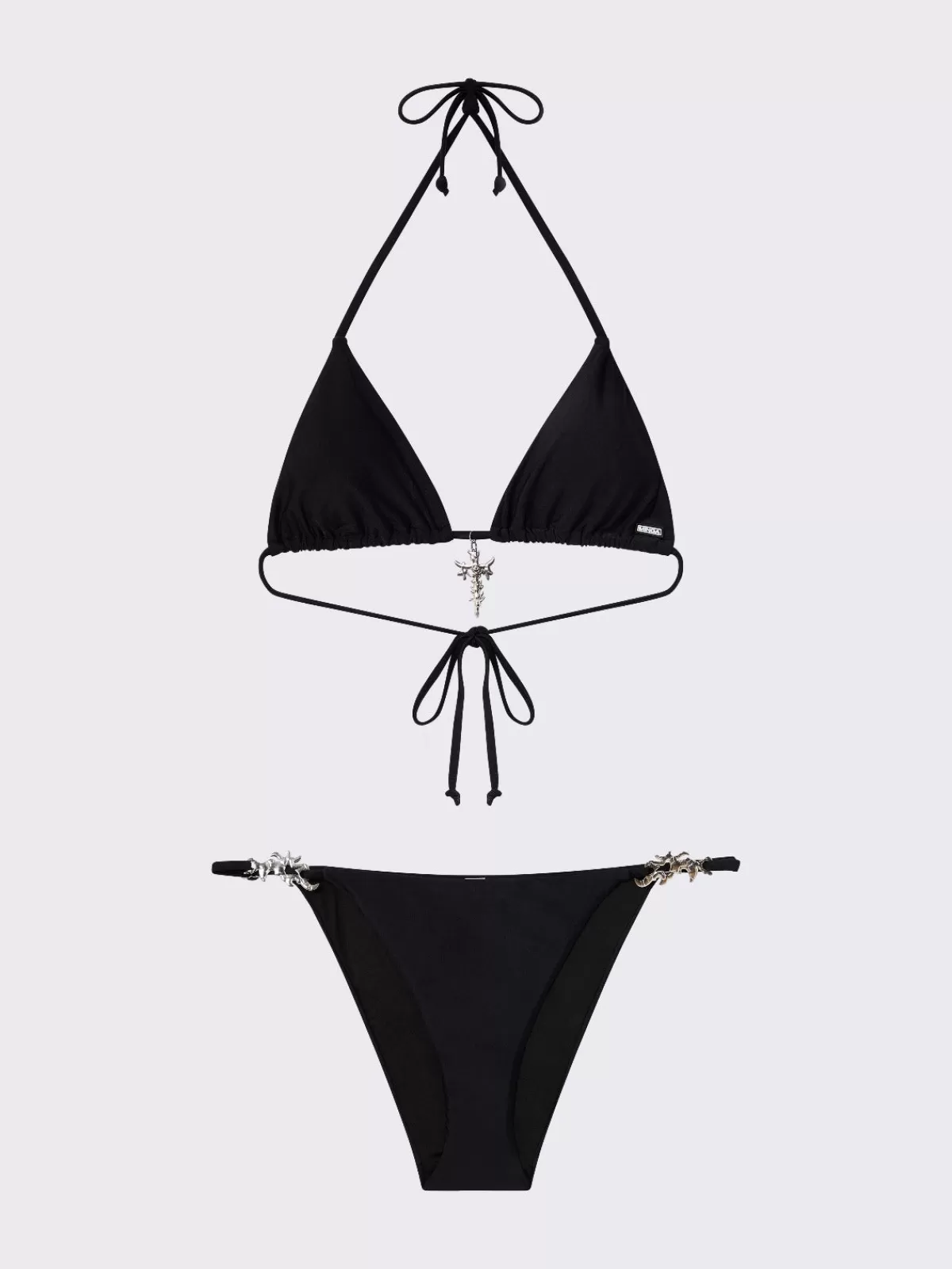 Online Minga London Darcy Metal Triangle Bikini Top Black