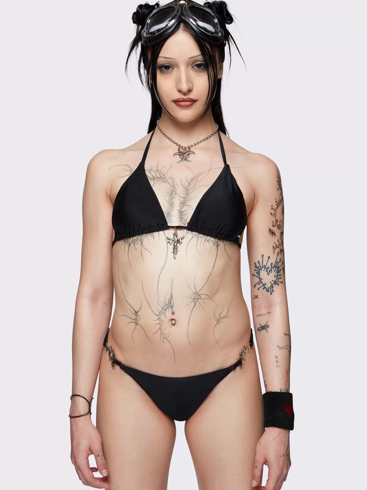 Online Minga London Darcy Metal Triangle Bikini Top Black