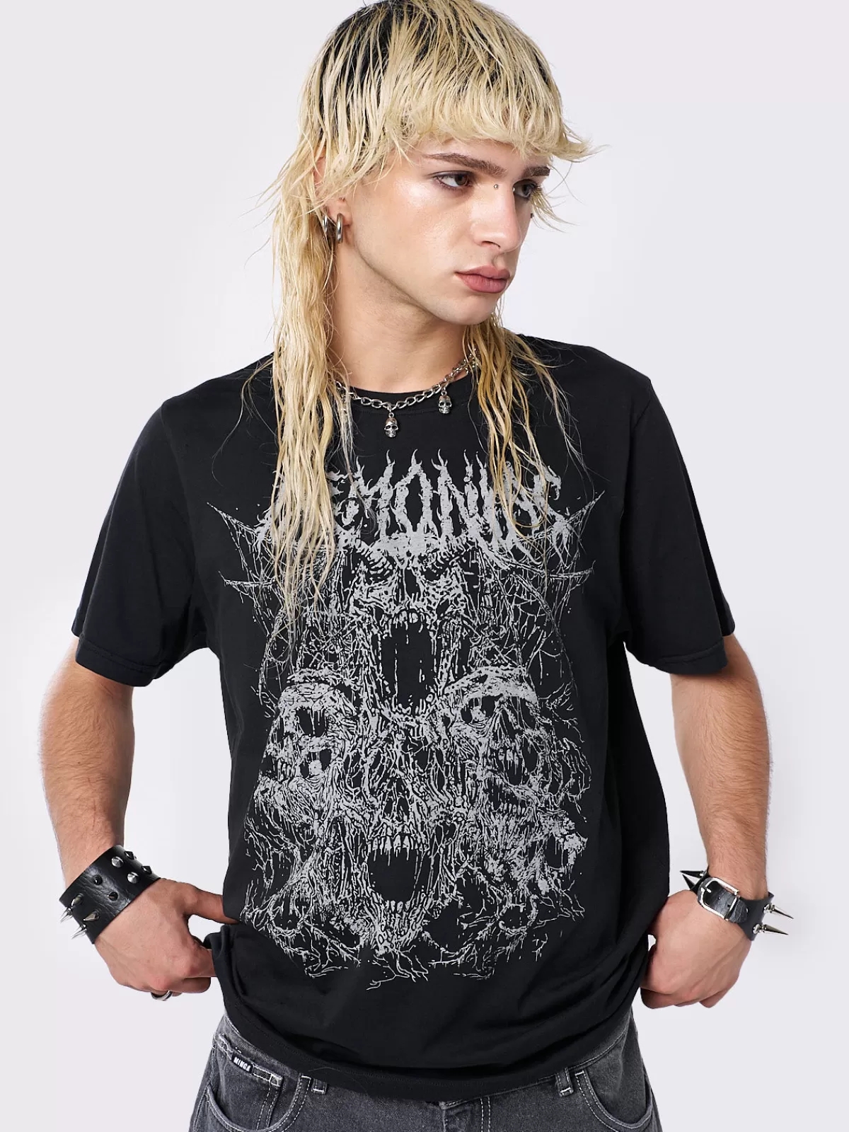 Hot Minga London Demoniac Graphic T-shirt Black