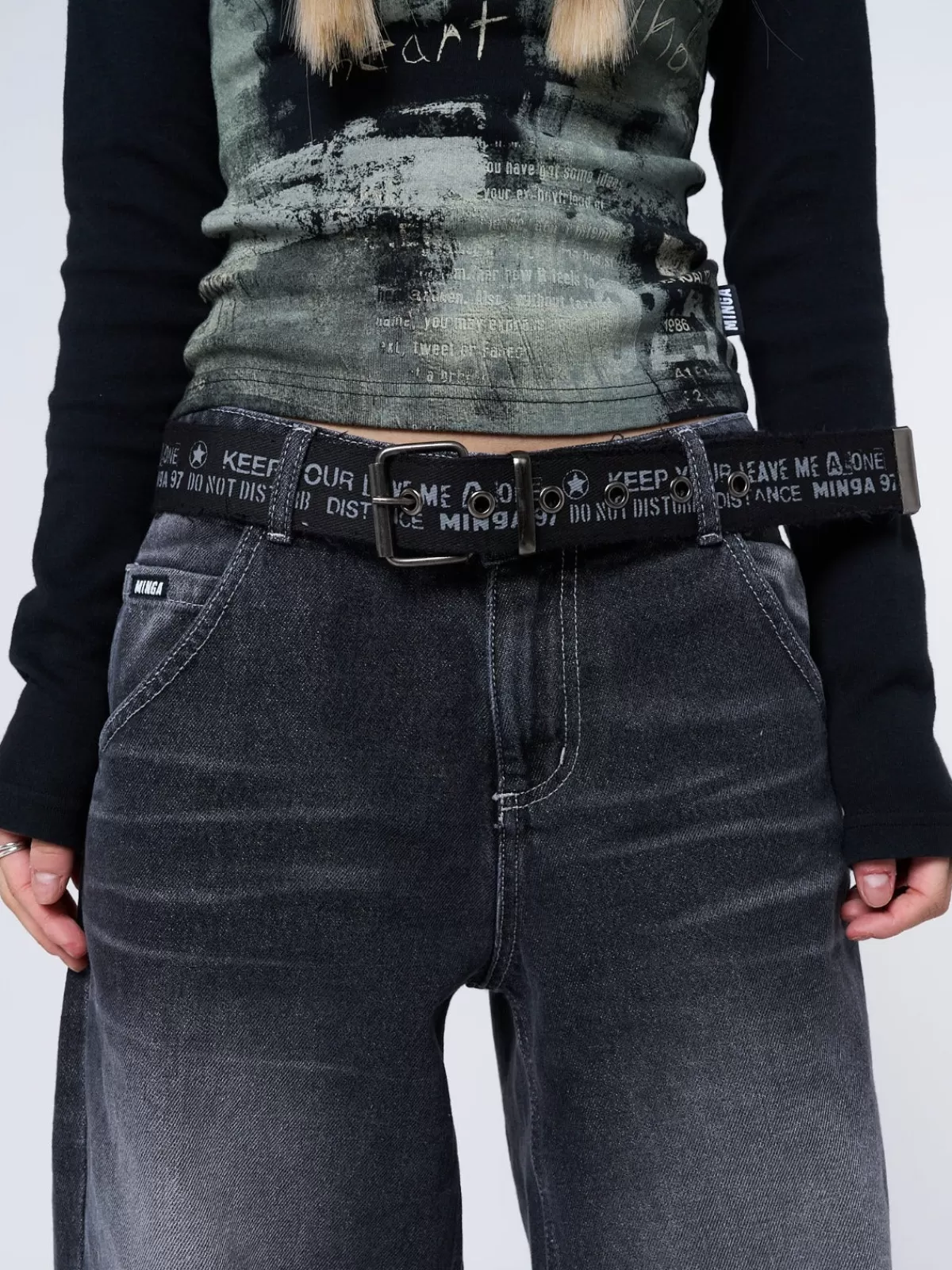 Best Sale Minga London Do Not Disturb Canvas Belt Black