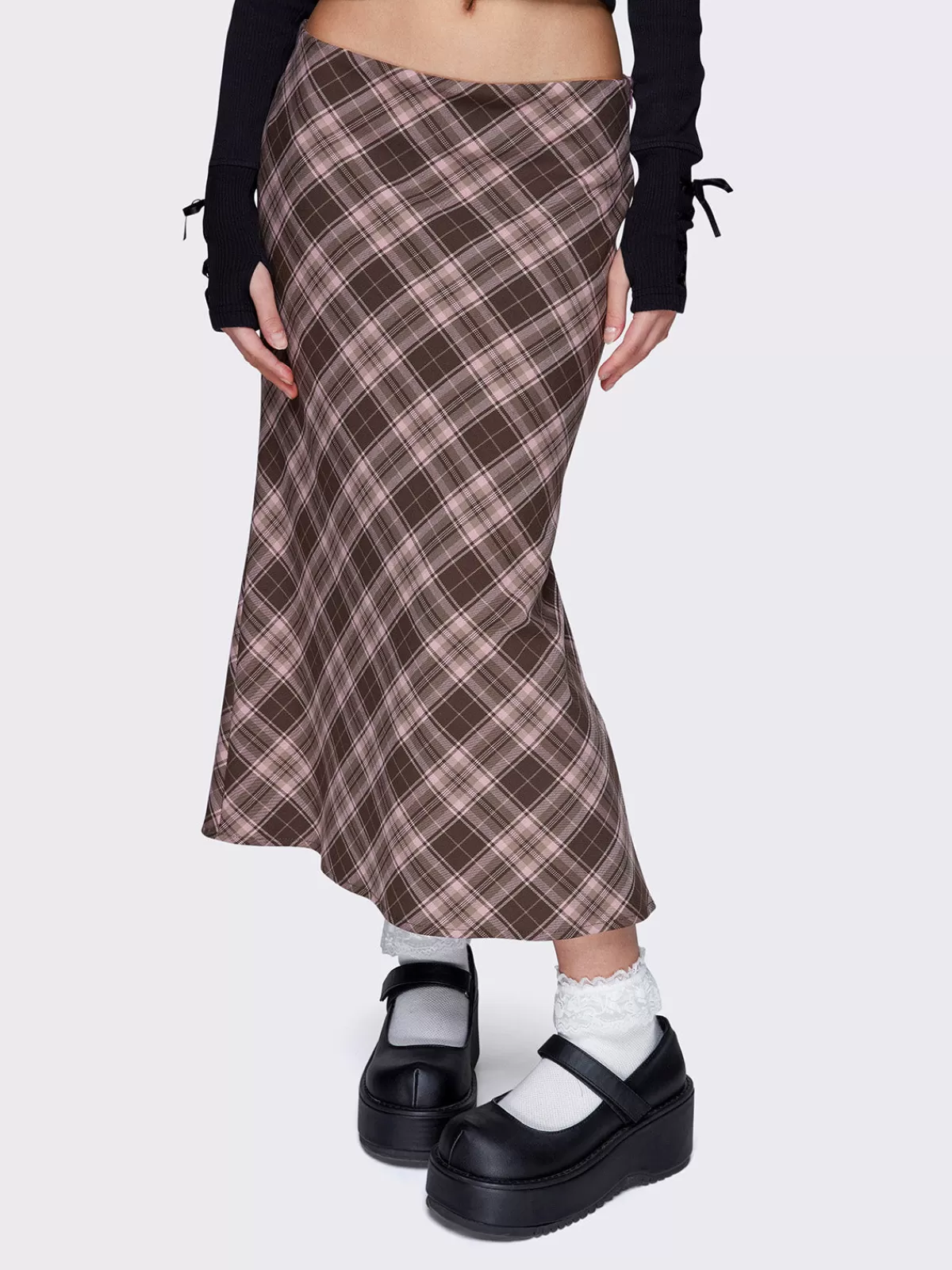 Sale Minga London Edith Plaid Midi Skirt Pink