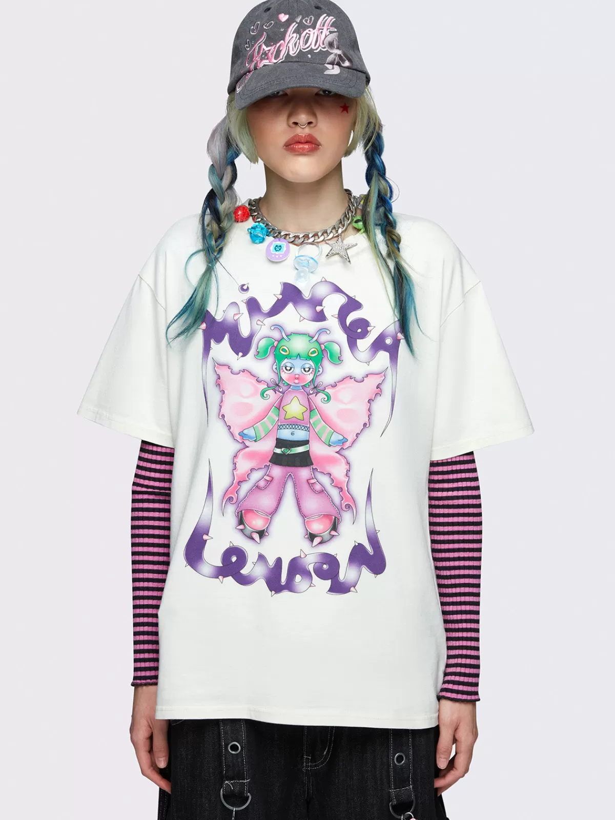 Outlet Minga London Fairydust Oversized Graphic T-shirt White