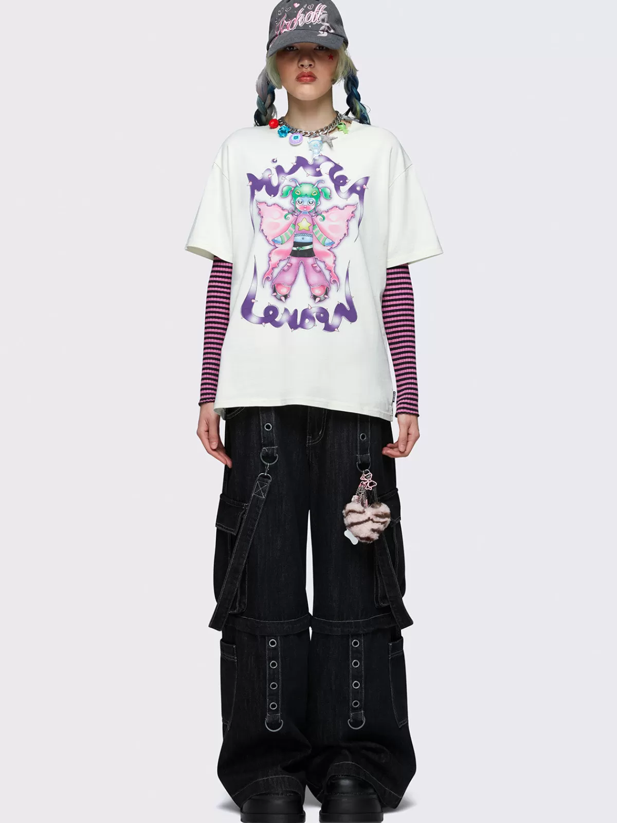 Outlet Minga London Fairydust Oversized Graphic T-shirt White