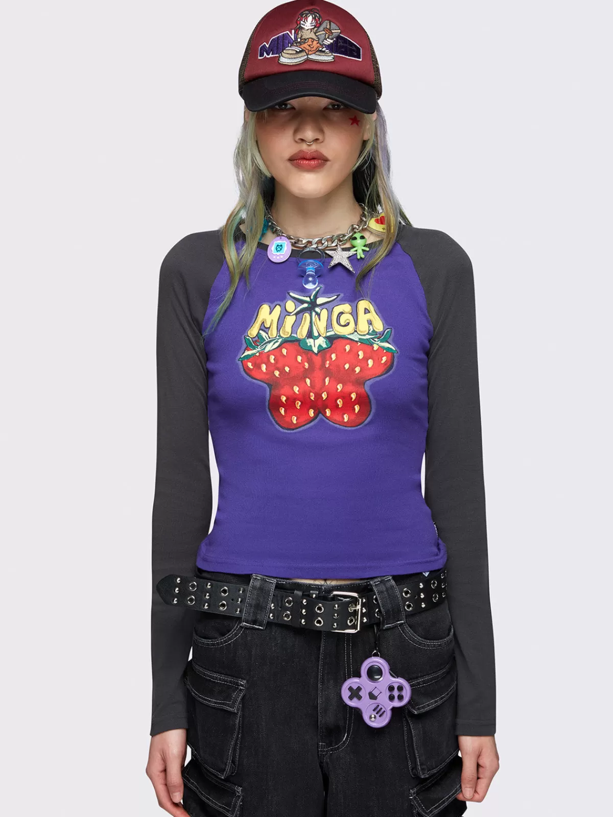 Cheap Minga London Flyberry Raglan Long Sleeve Top Purple