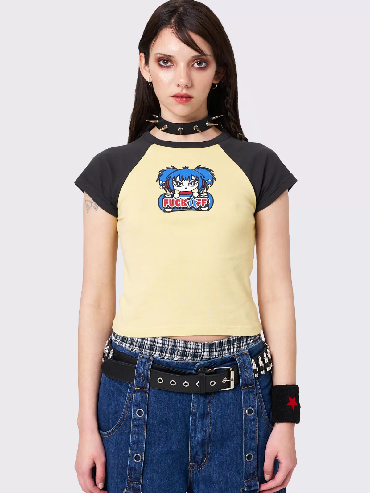Flash Sale Minga London Go To Hell Raglan Baby Tee Yellow