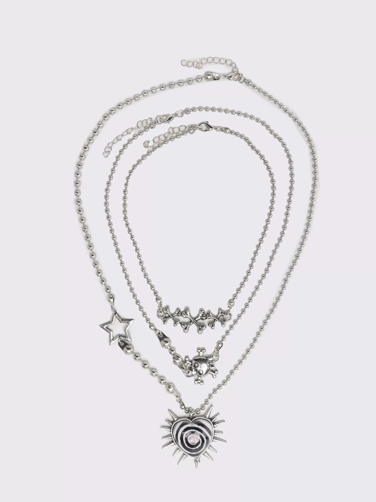 Cheap Minga London Heart Spikes Necklace Silver
