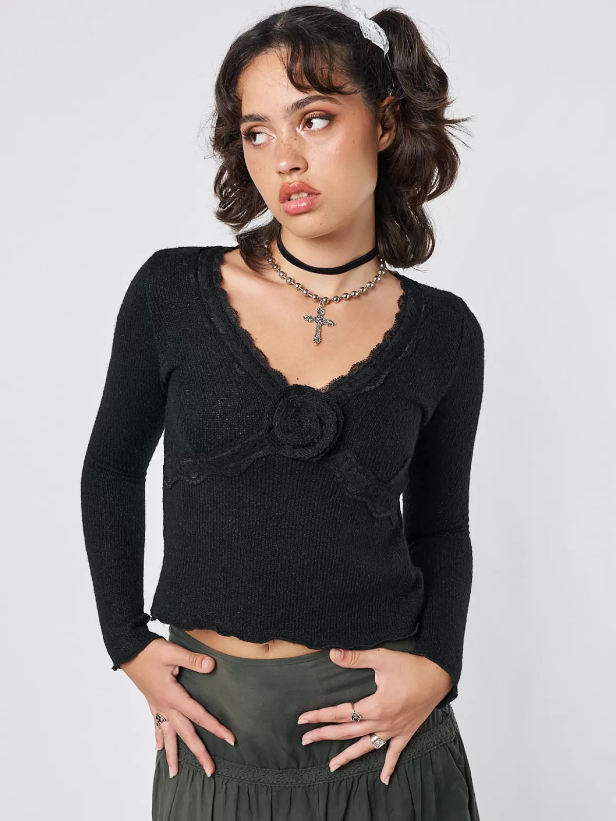 Best Sale Minga London Ida Rose Knitted Top Black
