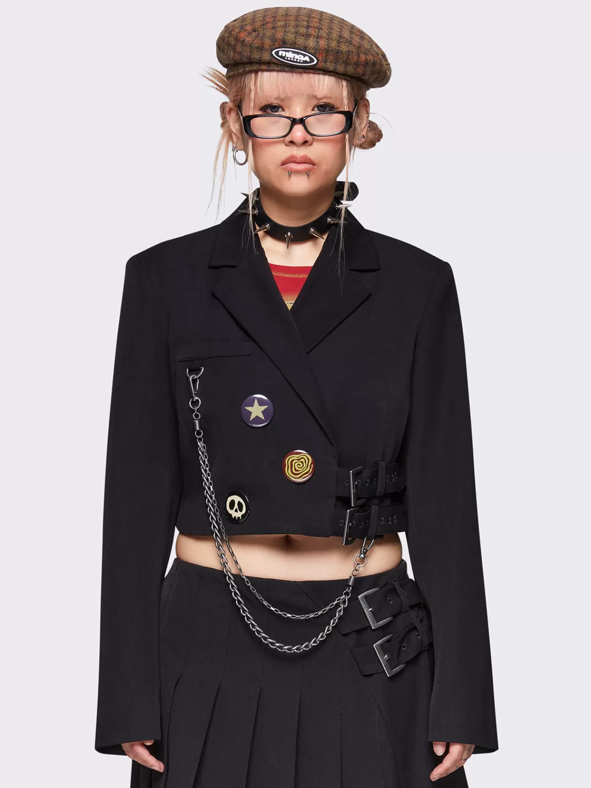 Shop Minga London Ingrid Cropped Blazer Black