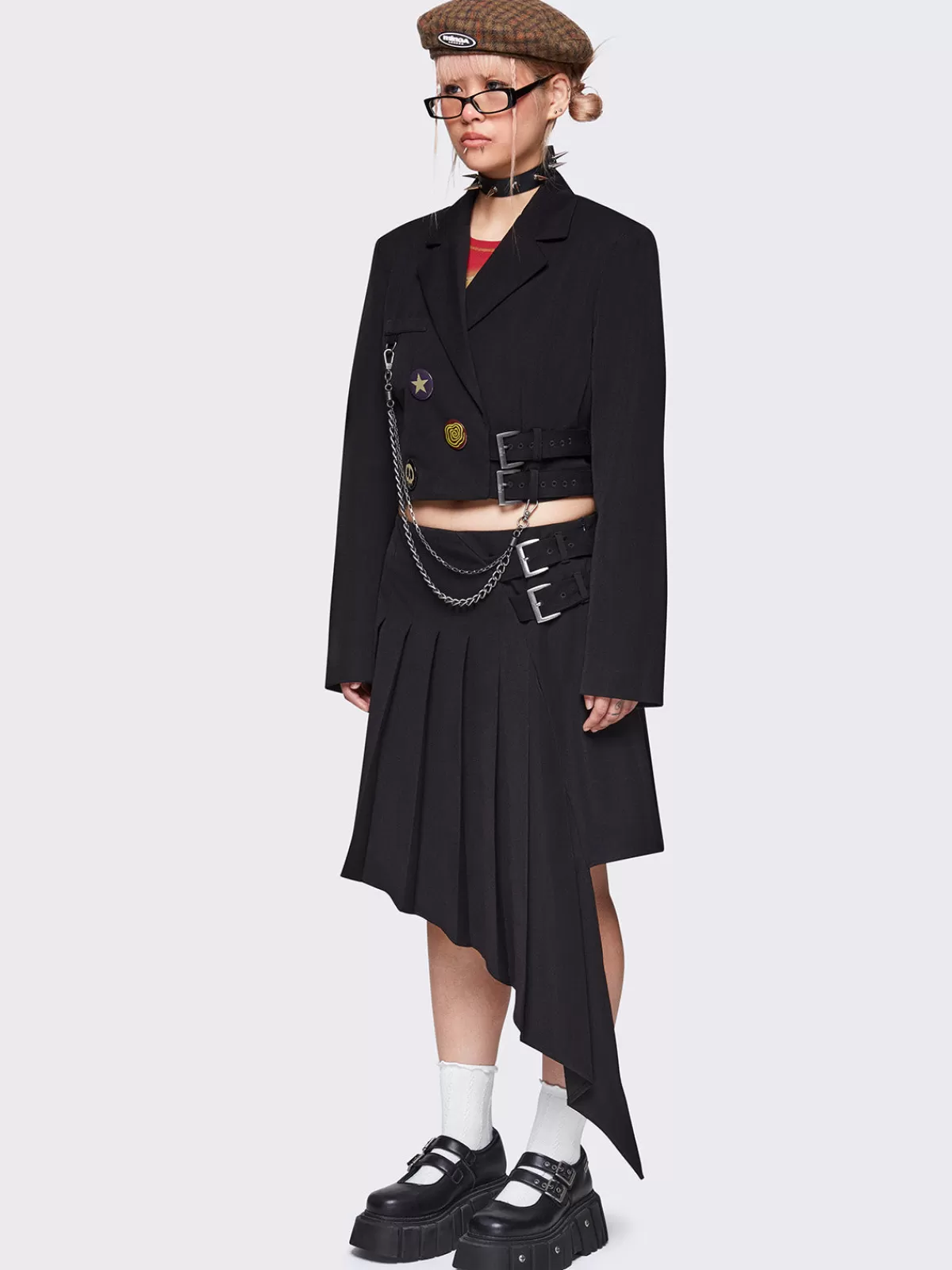 Shop Minga London Ingrid Cropped Blazer Black