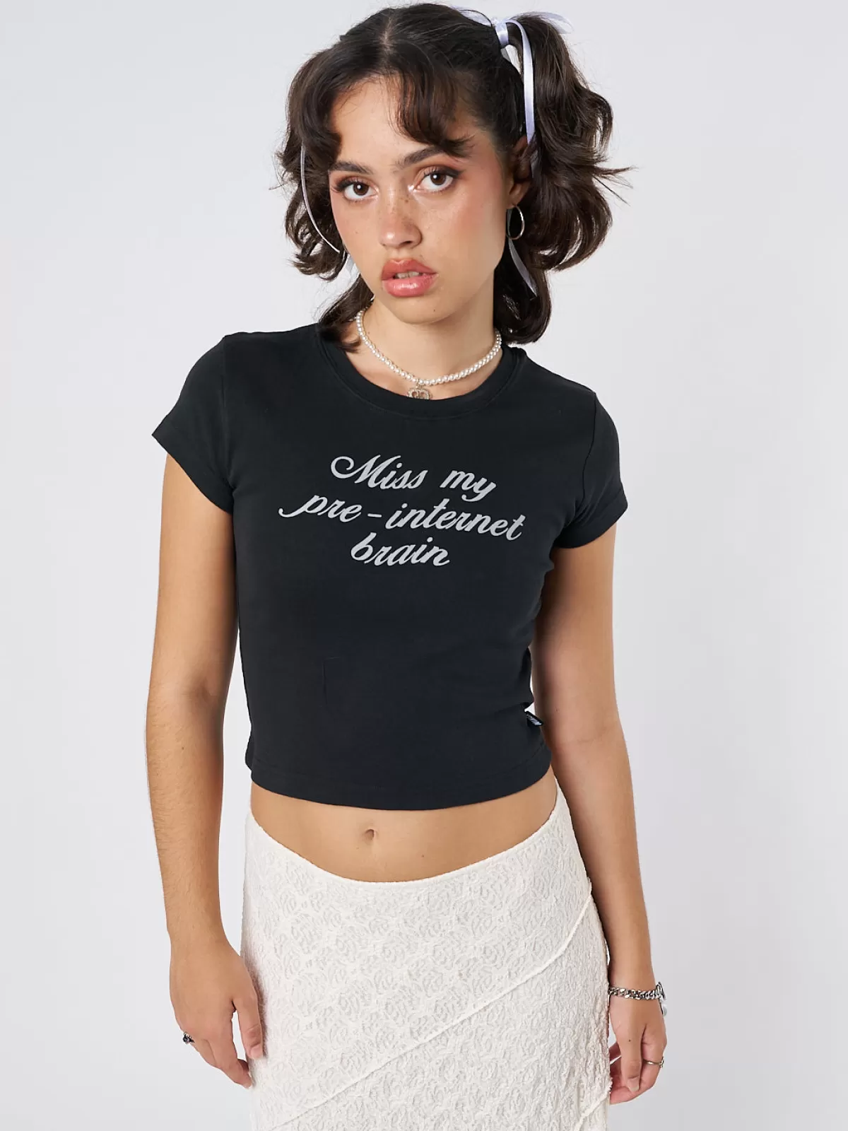 Store Minga London Internet Brain Baby Tee Black