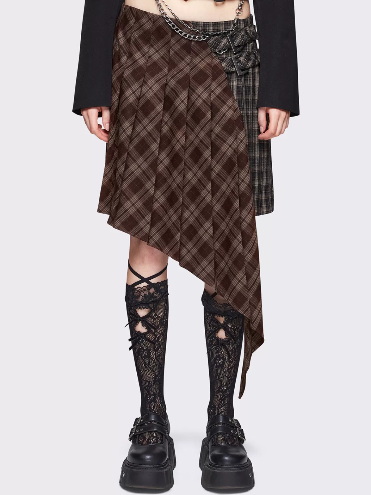 Online Minga London Kya Plaid Asymmetric Skirt Multi