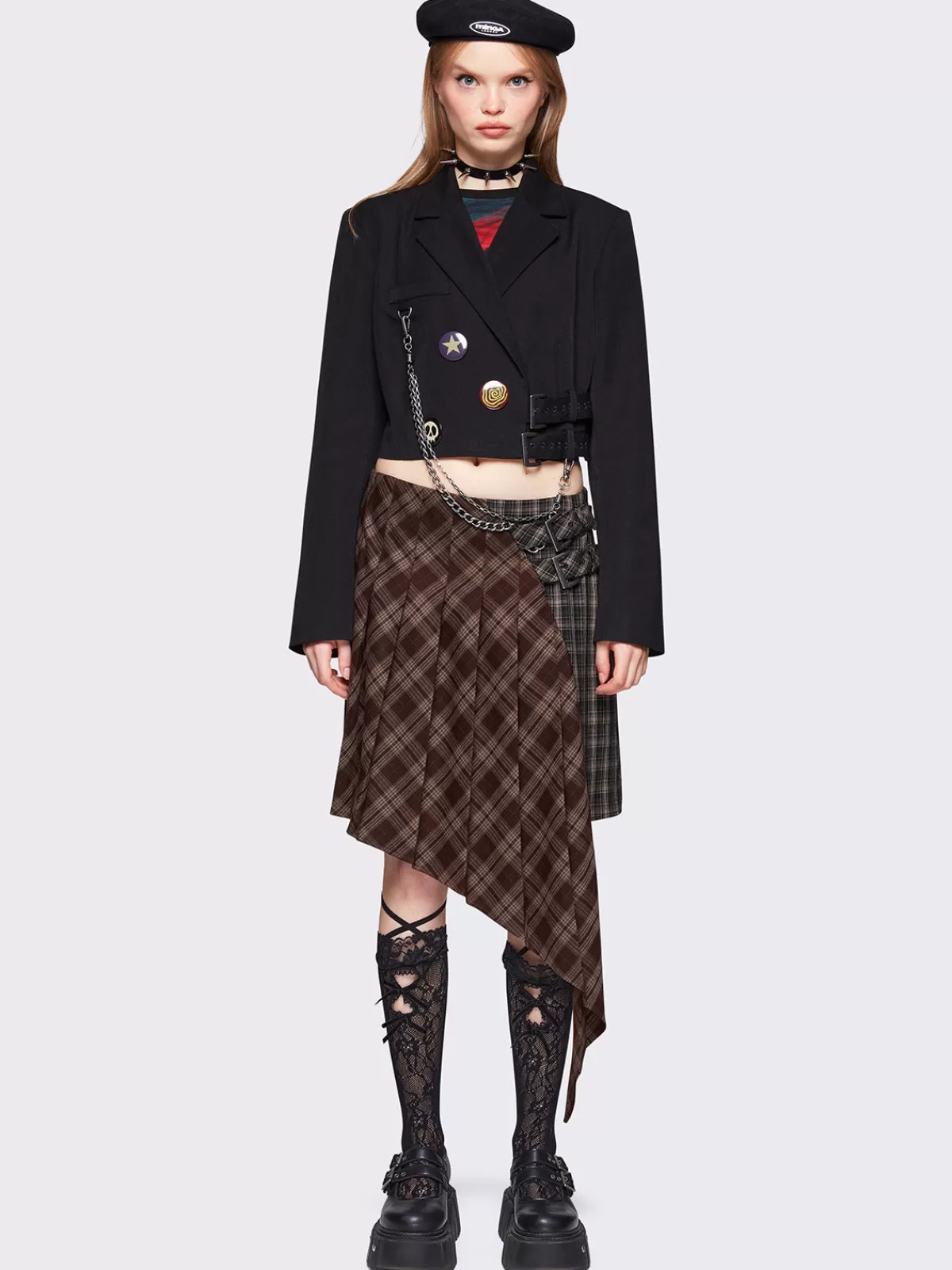 Online Minga London Kya Plaid Asymmetric Skirt Multi