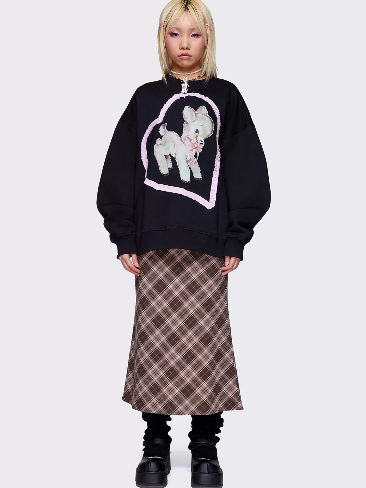 Outlet Minga London Lamb Supremacy Ruffled Sweatshirt Black