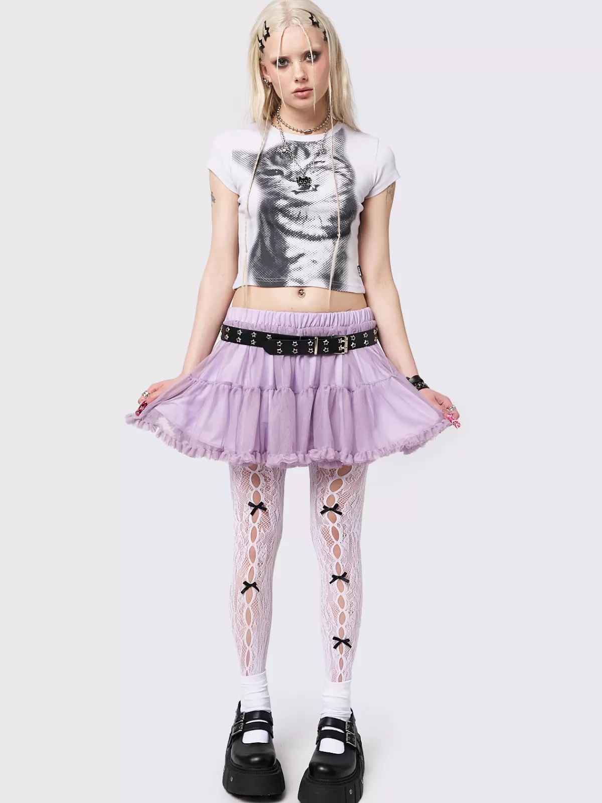 Cheap Minga London Lila Chiffon Tutu Mini Skirt Lilac