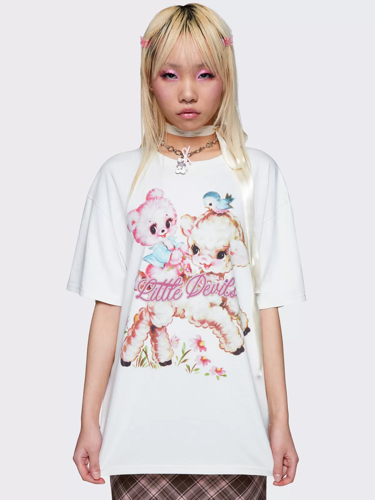 Hot Minga London Little Devils Graphic T-shirt White