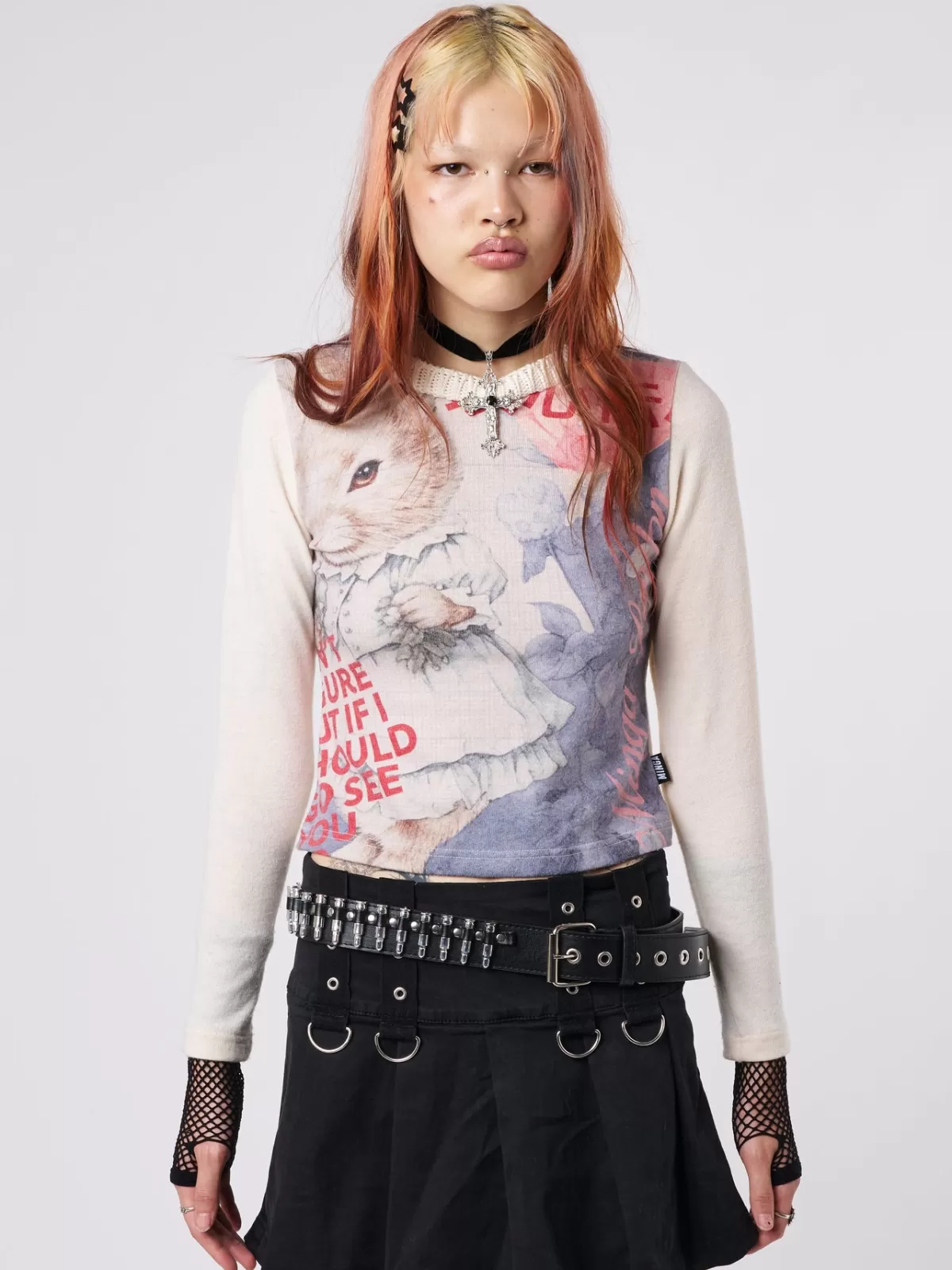 Cheap Minga London Main Character Rabbit Graphic Top Cream