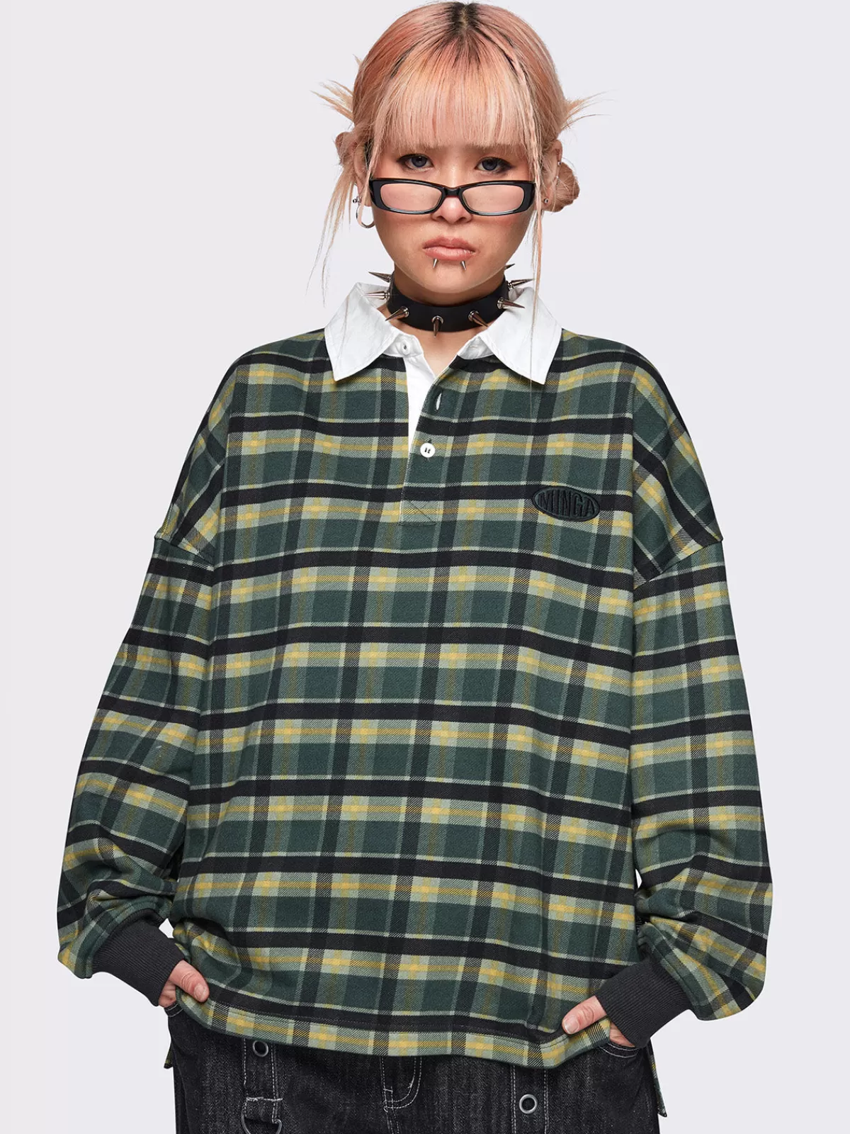 Cheap Minga London Marlon Check Polo Green