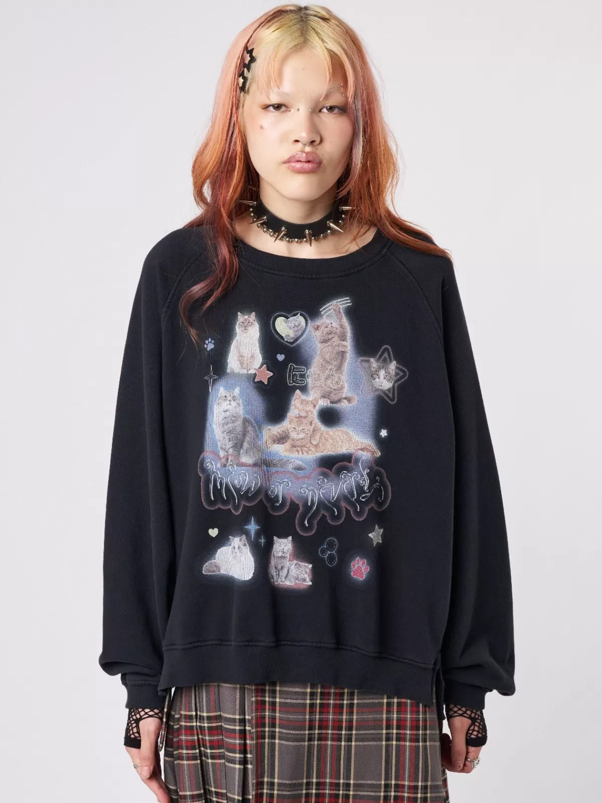 Best Sale Minga London Meow Or Never Kitty Sweatshirt Black