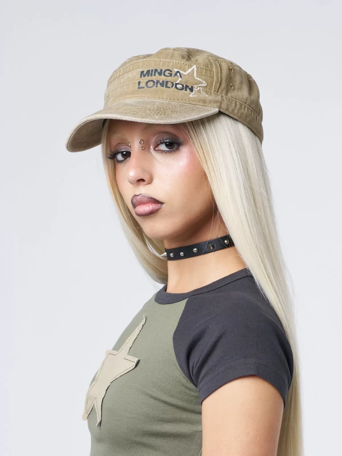 Fashion Minga London Minga Star Military Cap Beige