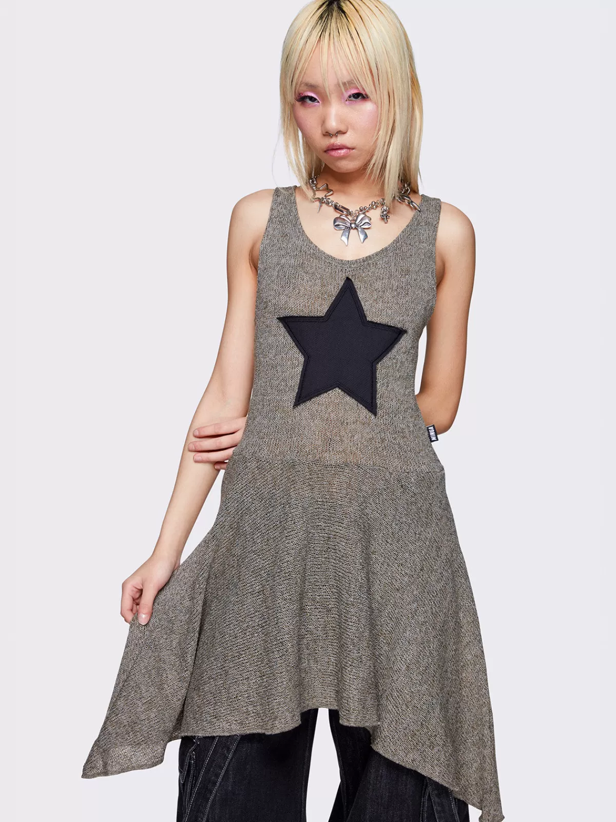 Fashion Minga London Nebula Asymmetric Mini Dress Green