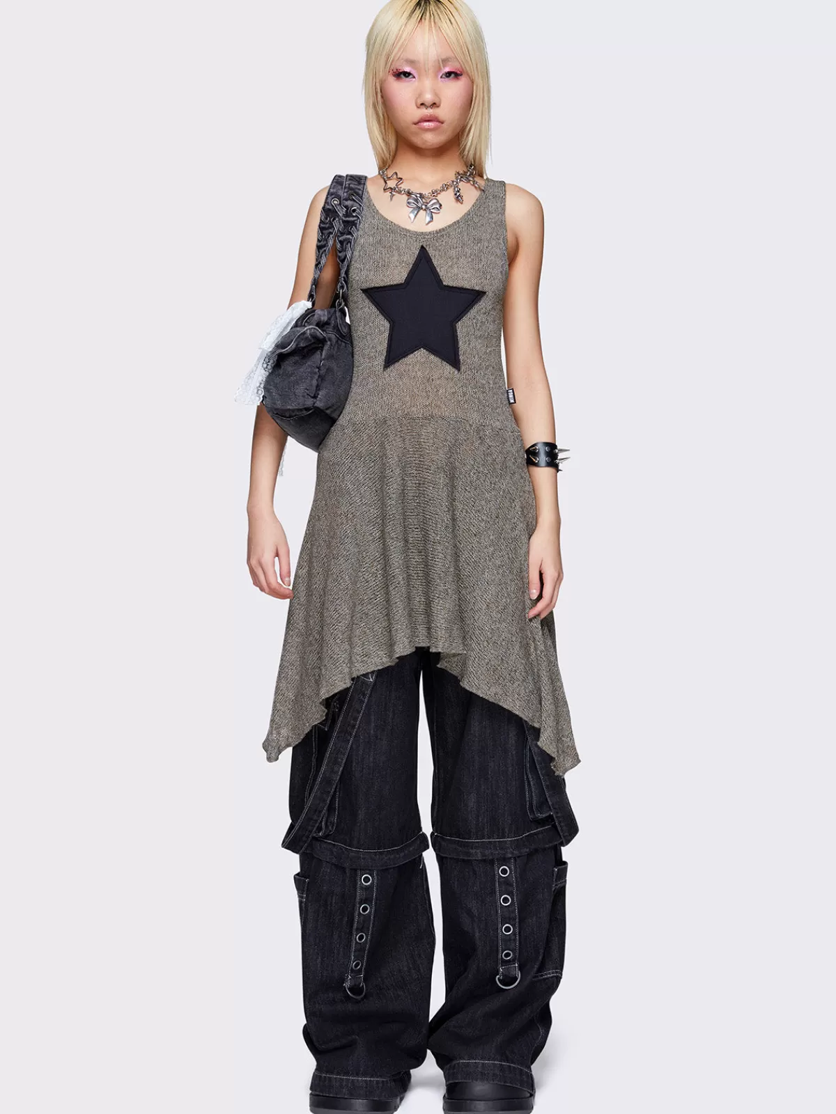 Fashion Minga London Nebula Asymmetric Mini Dress Green