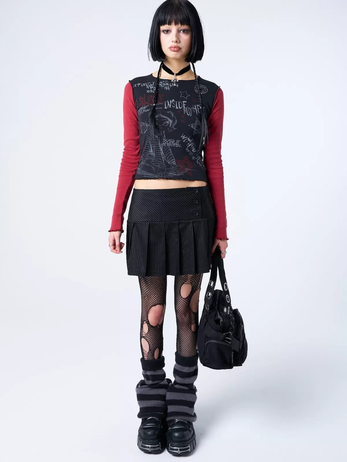 Online Minga London No Silence & Black Graphic Top Red