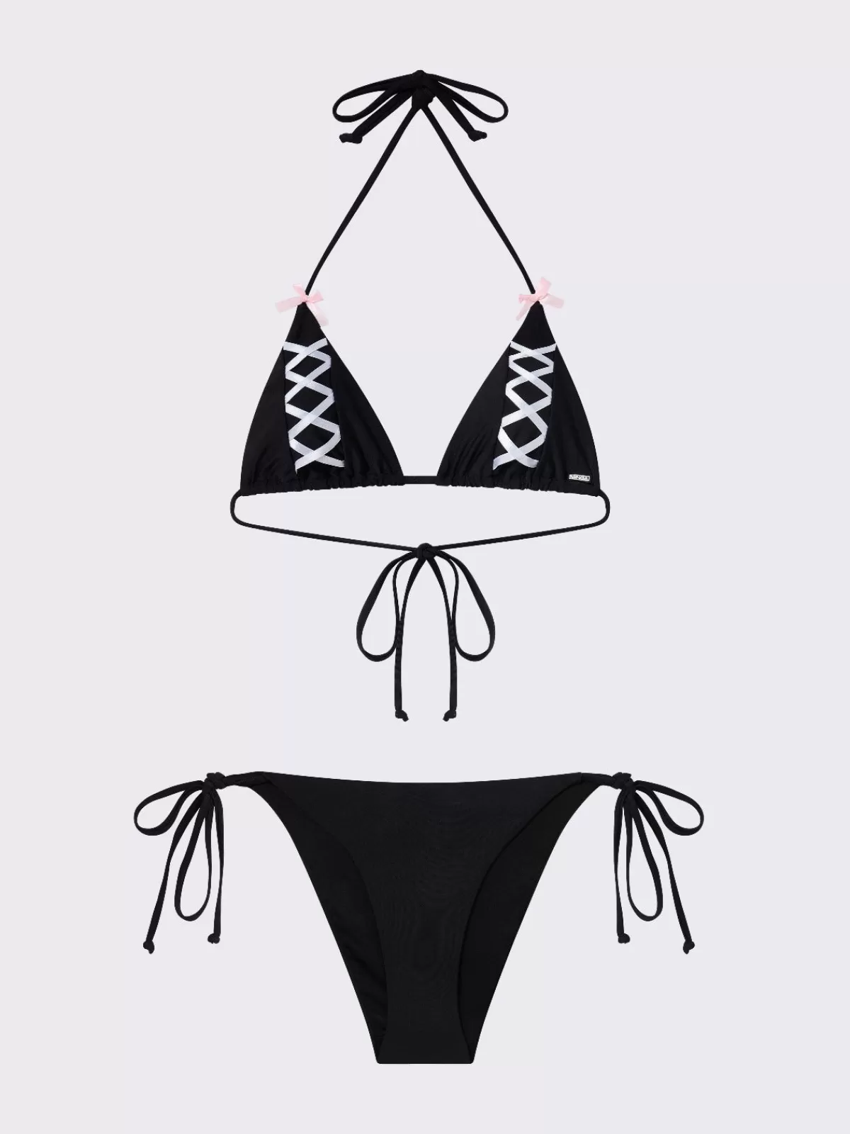 Discount Minga London Pami Bows Triangle Bikini Top Black