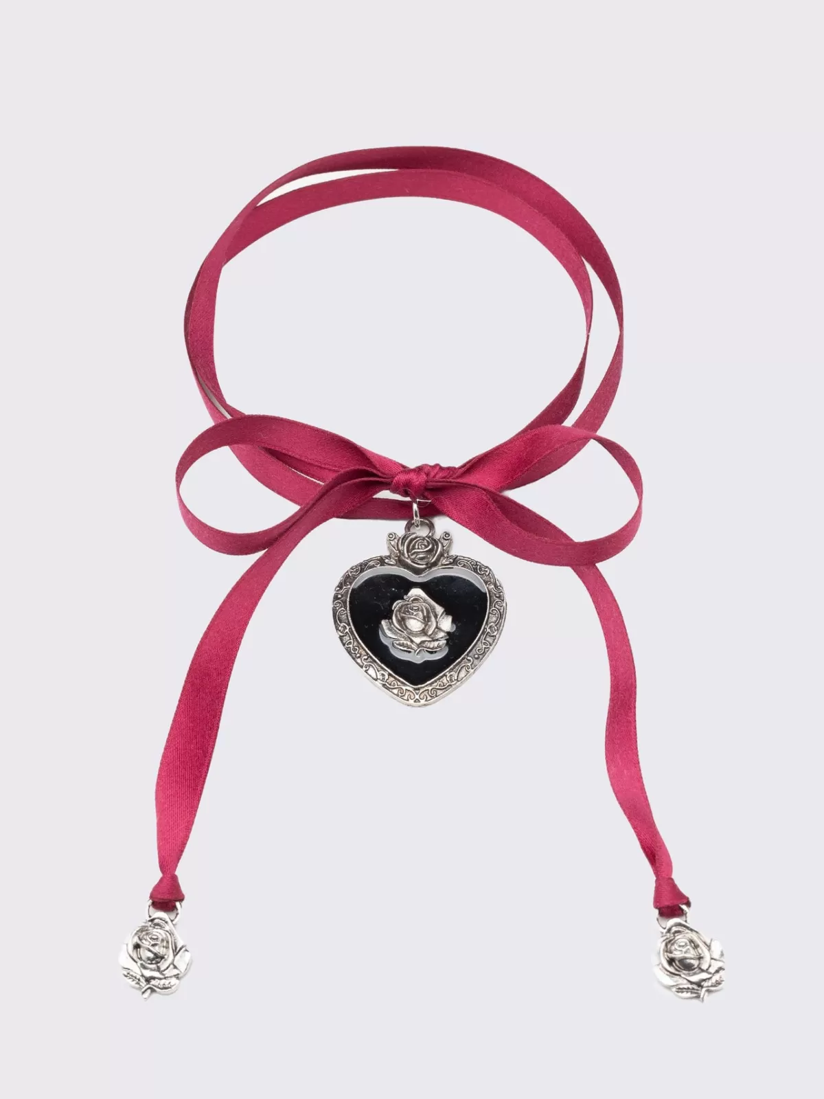 Flash Sale Minga London Pandora Heart Satin Ribbon Choker Burgundy