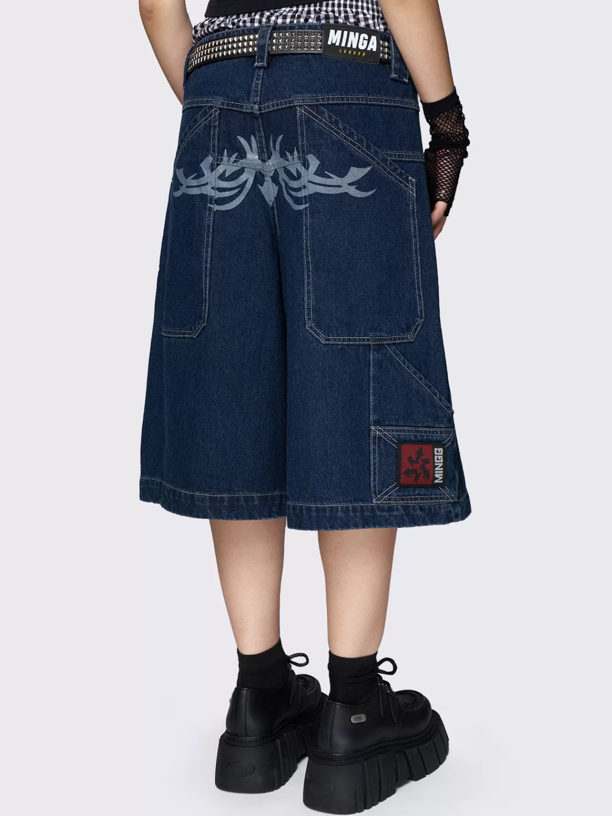 Shop Minga London Riot Carpenter Jorts Blue