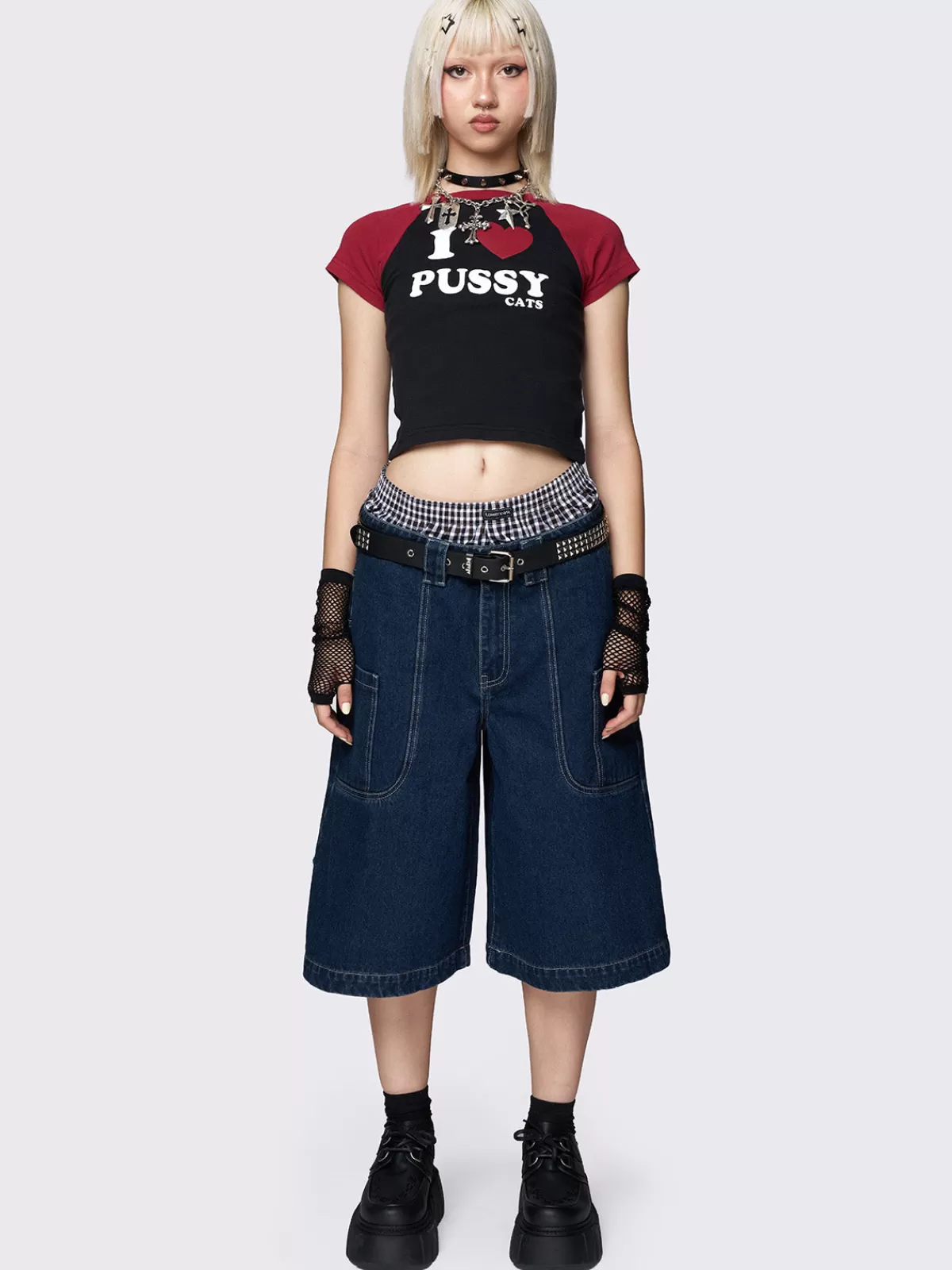 Shop Minga London Riot Carpenter Jorts Blue