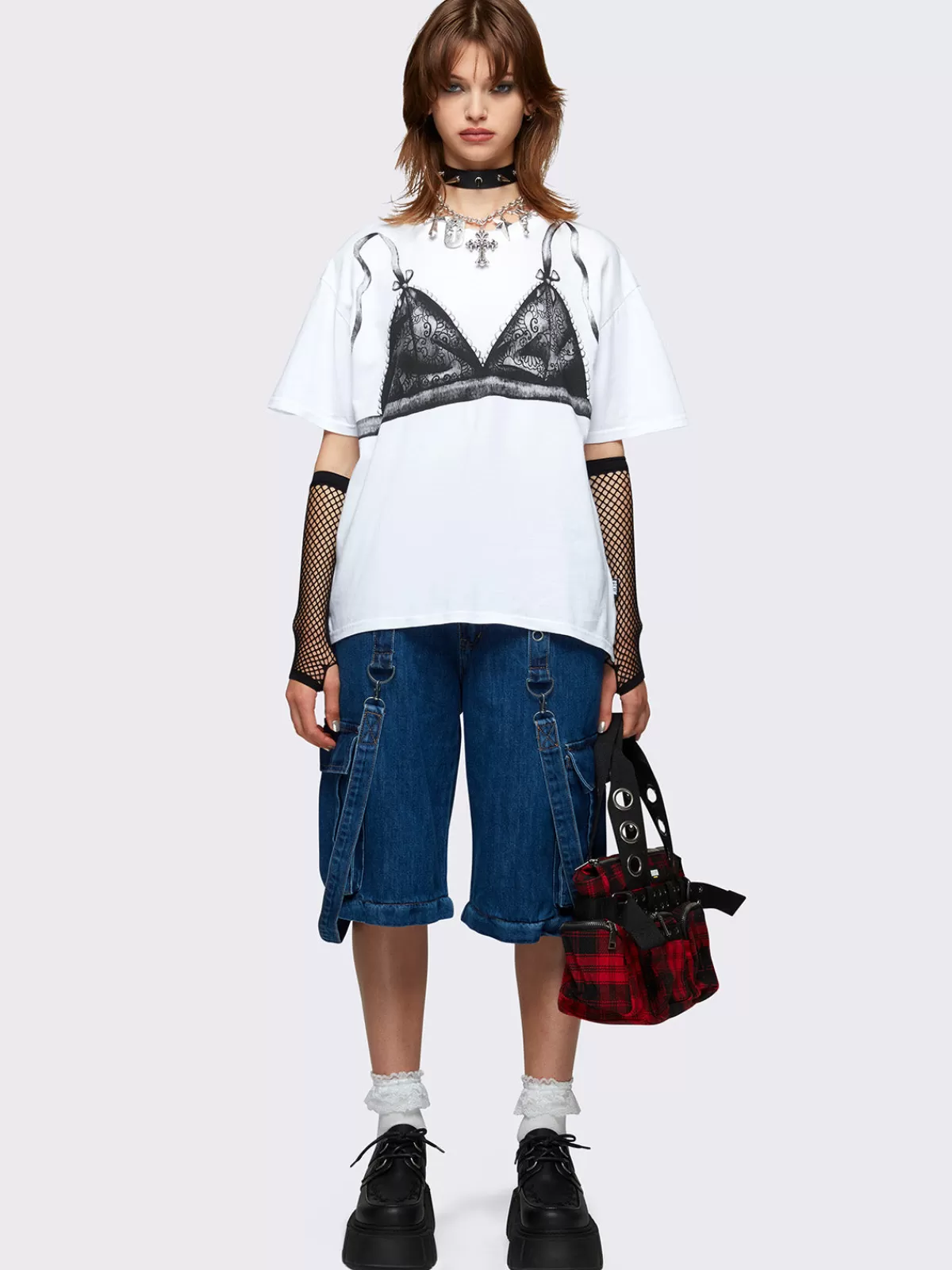 Cheap Minga London Showgirl Bra Graphic T-shirt White