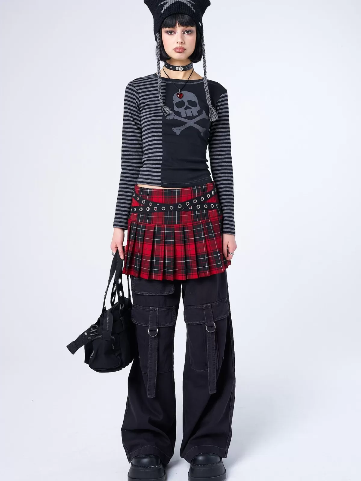 Best Sale Minga London Skull Striped Top Grey